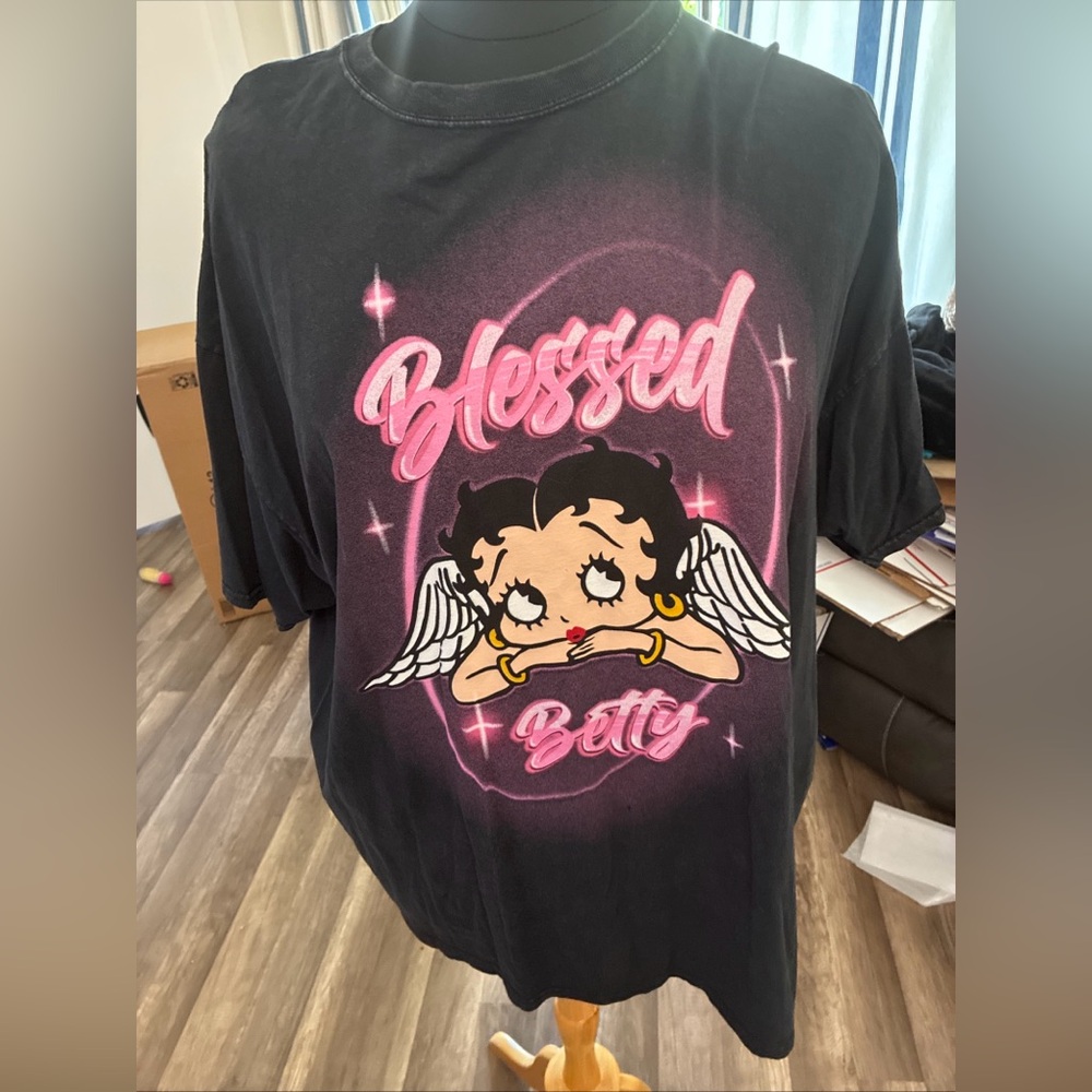 Black Betty Boop Graphic T-Shirt 2XL